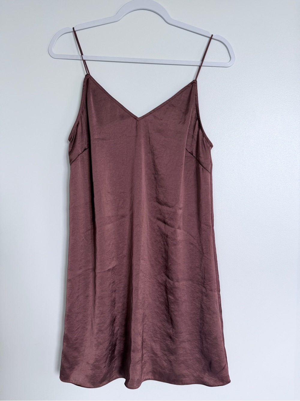Wilfred Free Satin Slip Dress in Mauve Brown Dusty Rose